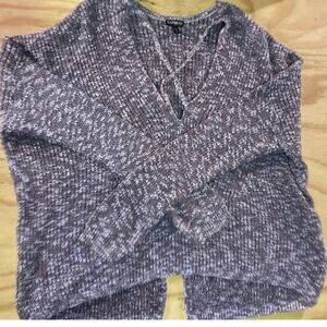 Express Women's Sweater Oversized with Crossover and slit on back- Short